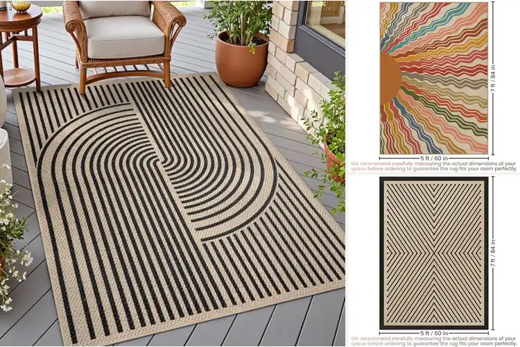 Detailed view of Best Modern Boho Outdoor Carpets