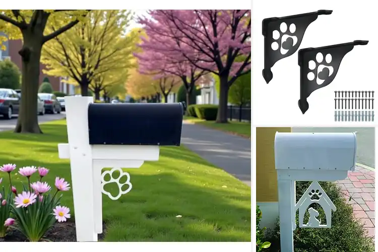 Detailed view of Best Paw Print Mailbox Brackets